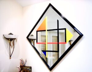 “Homage á Mondrian” Limited Edition Serigraph Mirror by Yaacov Agam