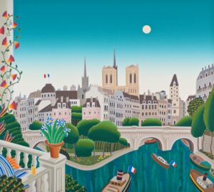 "Paris, Ile de la Cite" Limited Edition Serigraph Print hand-signed by Thomas McKnight