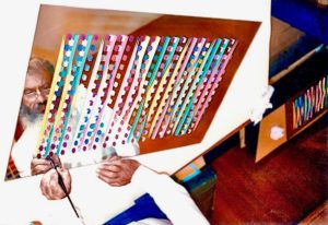 Yaacov Agam signing 'Environmental Space"