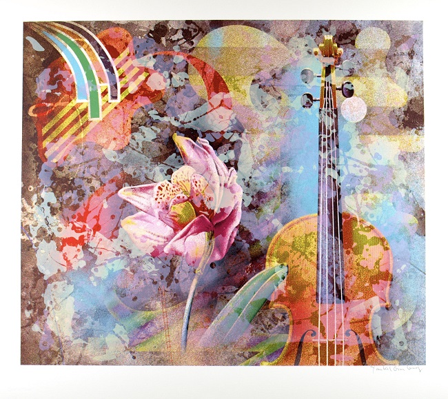 "Musical Fantasy" serigraph by Yankel Ginzburg